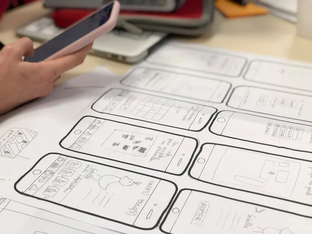 Mobile page sketches used to review realistic performance targets